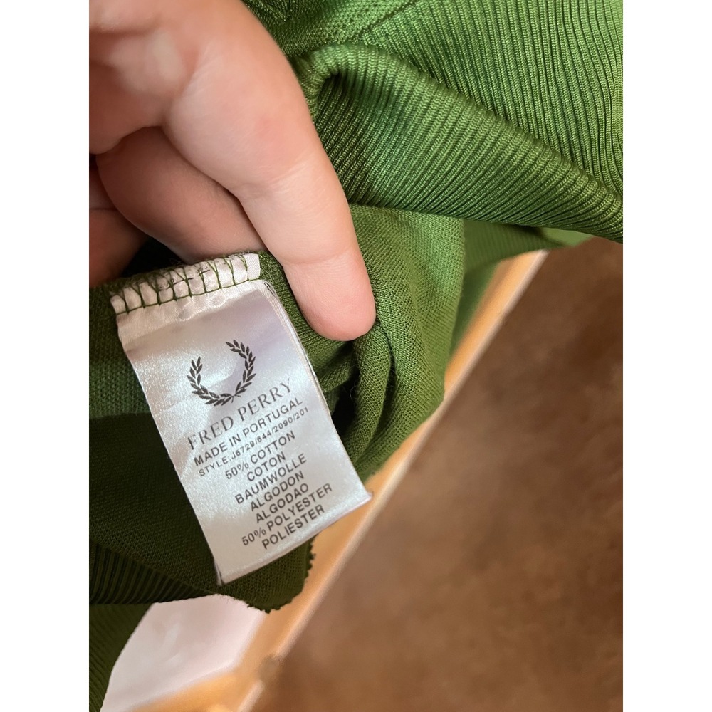 Fred Perry Womens Green Glitter Stripe Track Jacket J6729 Size US 10 UK 14 - Picture 6 of 6